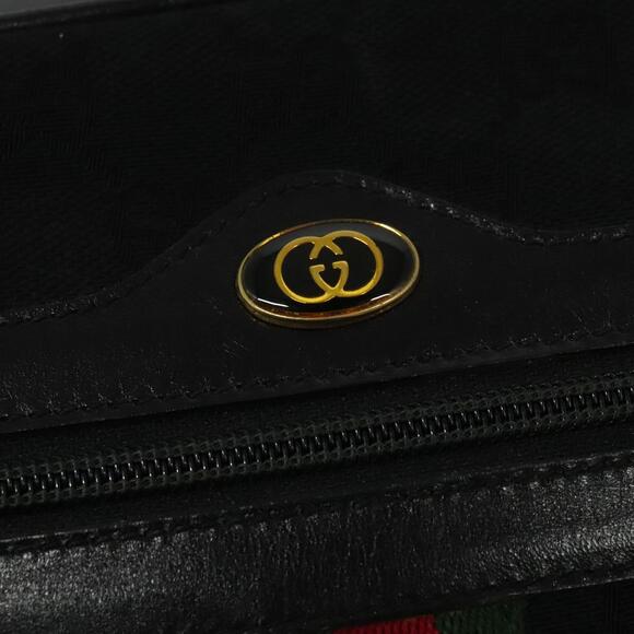 GUCCI GG Canvas Web Sherry Line Shoulder Bag Black Gold 37 0124071 - Picture 14 of 16